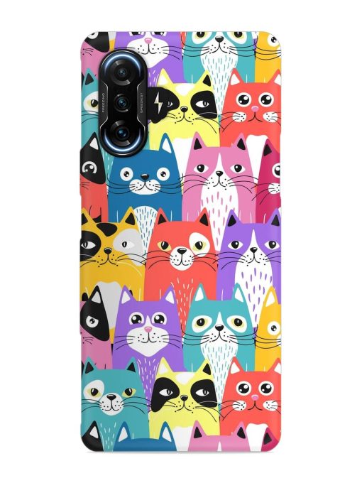 Funny Cartoon Cats Snap Case for Poco F3 Gt (5G) Zapvi