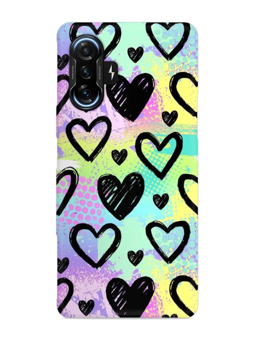 Bright Pattern Hearts Snap Case for Poco F3 Gt (5G) Zapvi