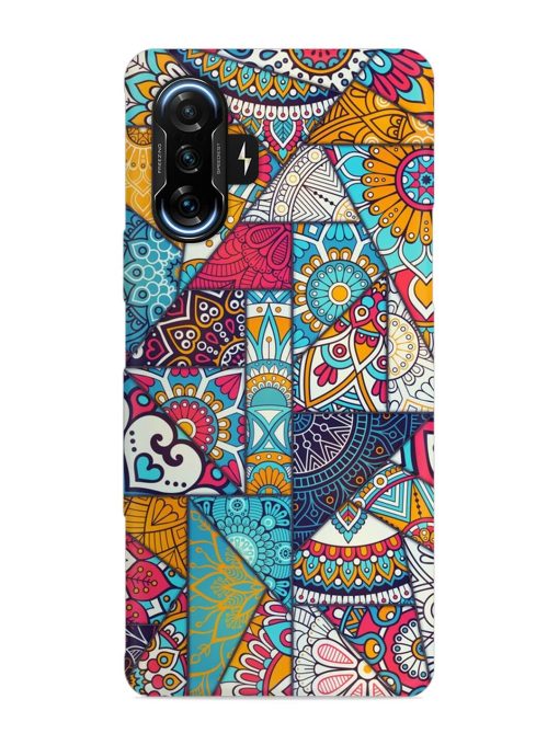 Patchwork Pattern Vintage Snap Case for Poco F3 Gt (5G) Zapvi