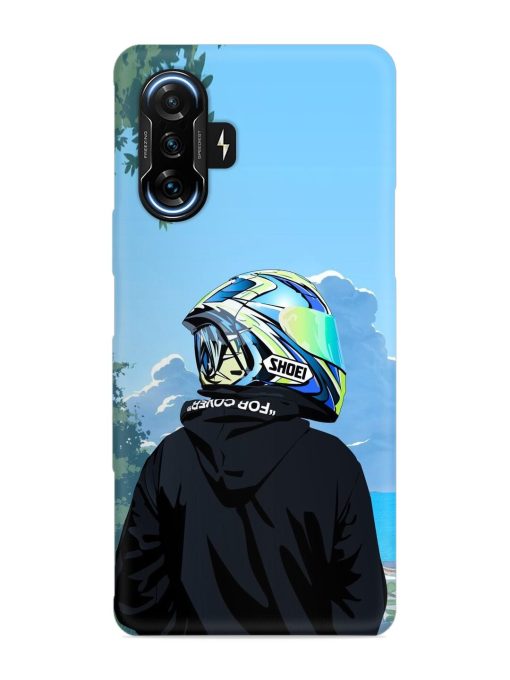 Rider With Helmet Snap Case for Poco F3 Gt (5G)