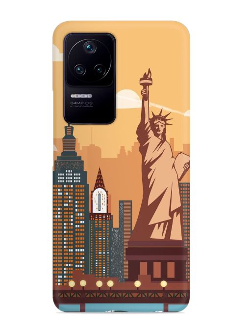 New York Statue Of Liberty Architectural Scenery Snap Case for Poco F4 (5G) Zapvi