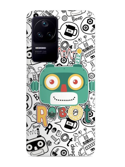 Robot Modern Seamless Pattern Snap Case for Poco F4 (5G) Zapvi