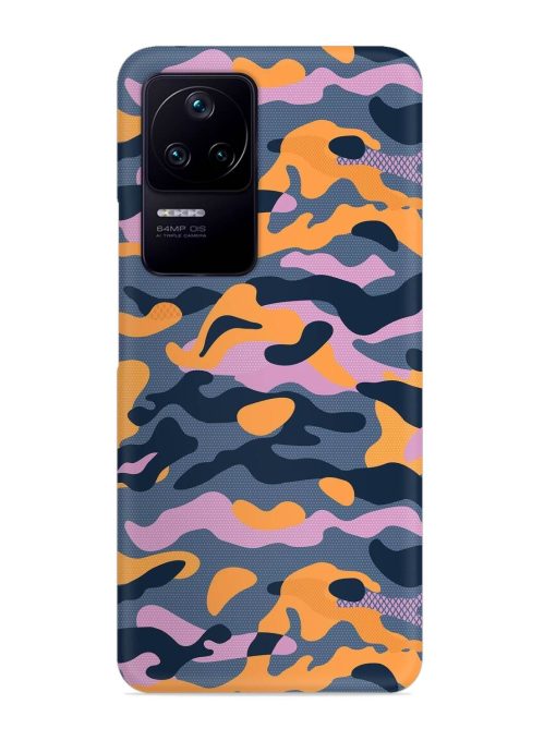 Camouflage Army Military English Orange Art Snap Case for Poco F4 (5G) Zapvi