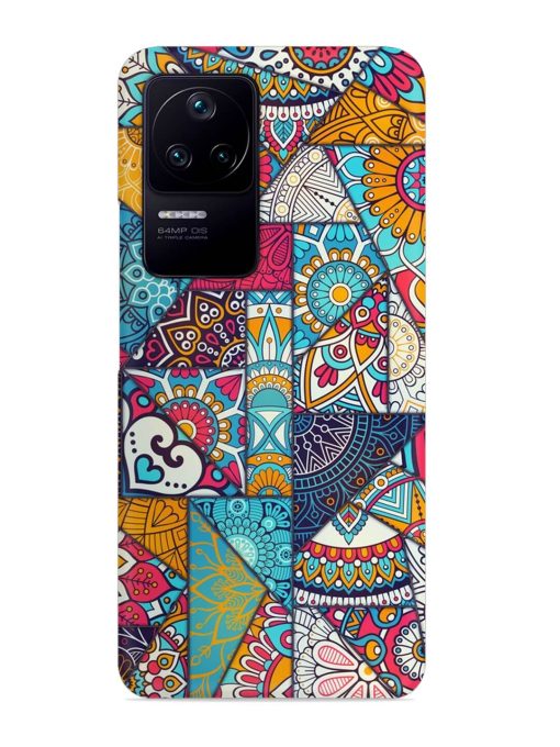 Patchwork Pattern Vintage Snap Case for Poco F4 (5G) Zapvi