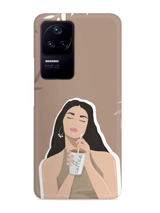 Girl With Coffee Snap Case for Poco F4 (5G) Zapvi