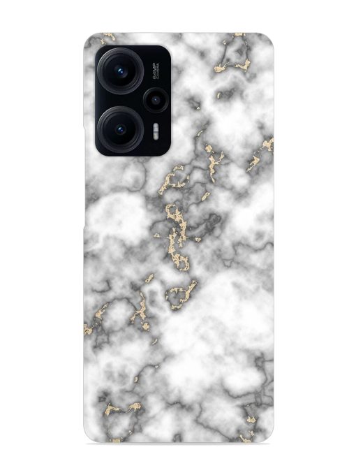 Gray And Gold Marble Snap Case for Poco F5 (5G) Zapvi