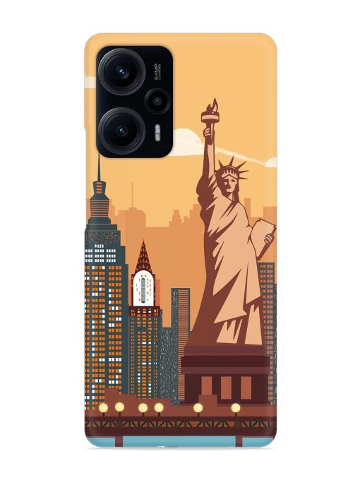 New York Statue Of Liberty Architectural Scenery Snap Case for Poco F5 (5G) Zapvi