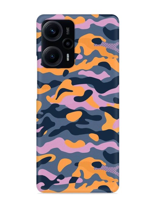 Camouflage Army Military English Orange Art Snap Case for Poco F5 (5G) Zapvi