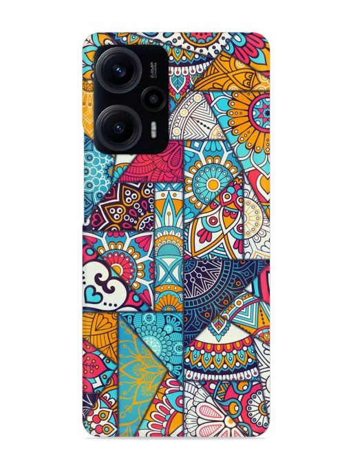 Patchwork Pattern Vintage Snap Case for Poco F5 (5G)