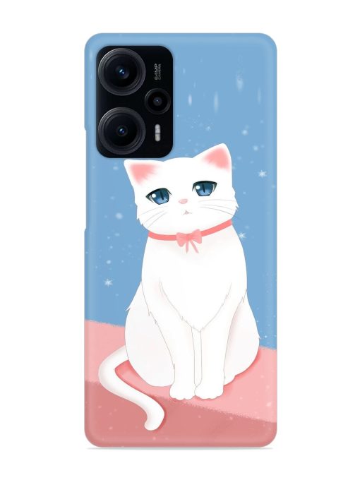 Cute White Cat Snap Case for Poco F5 (5G) Zapvi