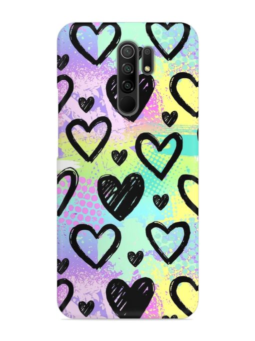 Bright Pattern Hearts Snap Case for Poco M2