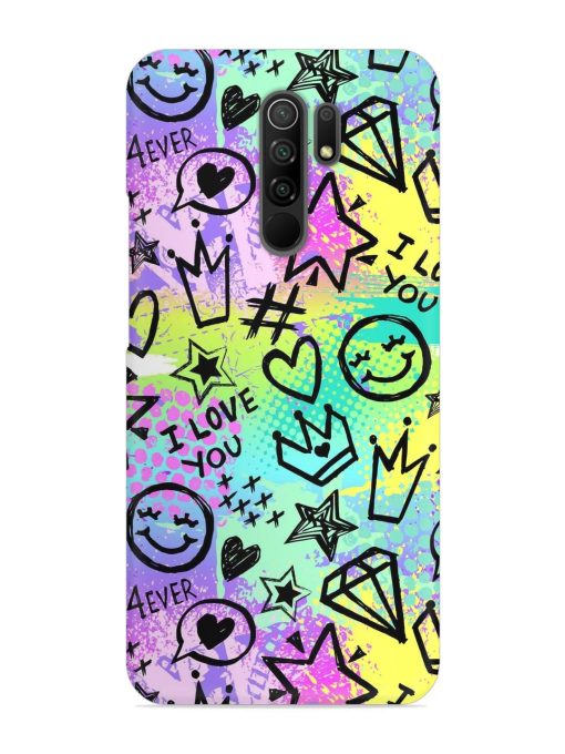 Bright Seamless Pattern Snap Case for Poco M2 Zapvi