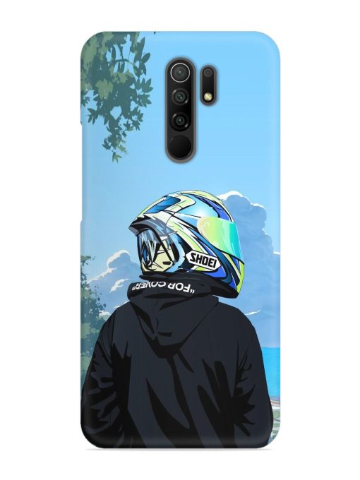 Rider With Helmet Snap Case for Poco M2 Zapvi