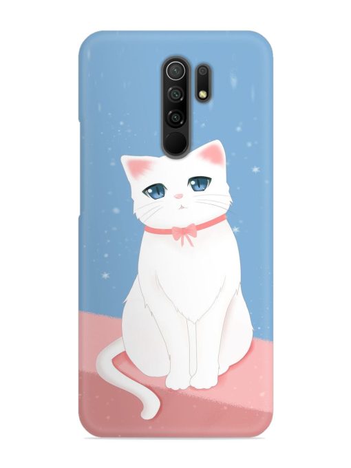 Cute White Cat Snap Case for Poco M2 Zapvi