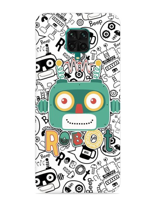 Robot Modern Seamless Pattern Snap Case for Poco M2 Pro Zapvi