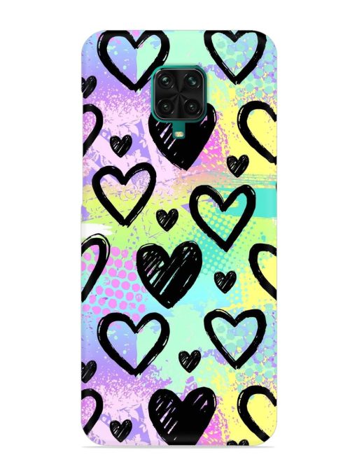 Bright Pattern Hearts Snap Case for Poco M2 Pro Zapvi