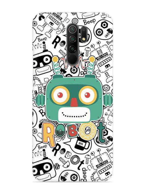 Robot Modern Seamless Pattern Snap Case for Poco M2 Reloaded Zapvi