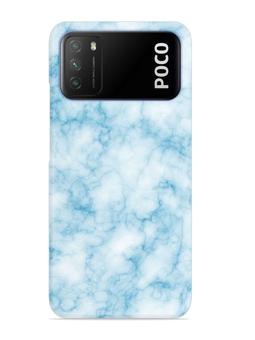 Blue White Natural Marble Snap Case for Poco M3 Zapvi