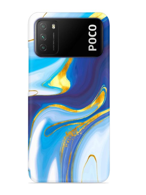 Watercolor Background With Golden Foil Snap Case for Poco M3 Zapvi