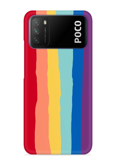 Rainbow Genuine Liquid Snap Case for Poco M3 Zapvi