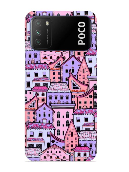 Seamless Pattern Houses Snap Case for Poco M3