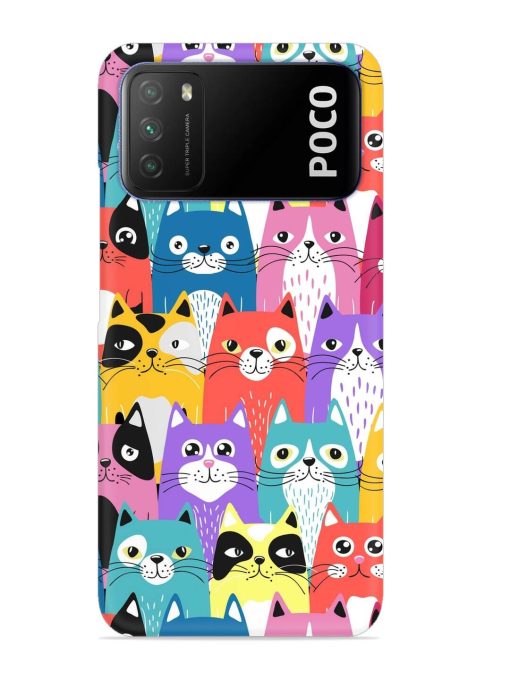 Funny Cartoon Cats Snap Case for Poco M3 Zapvi