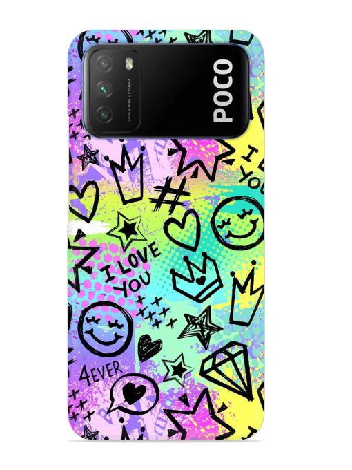 Bright Seamless Pattern Snap Case for Poco M3 Zapvi