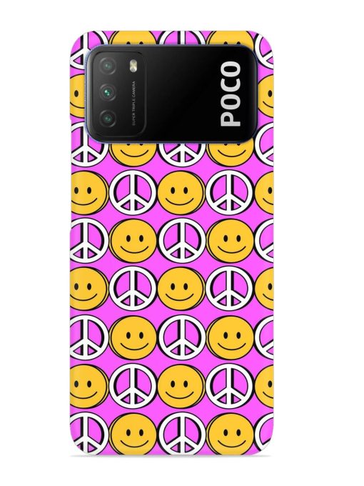 Smiley Face Peace Snap Case for Poco M3 Zapvi