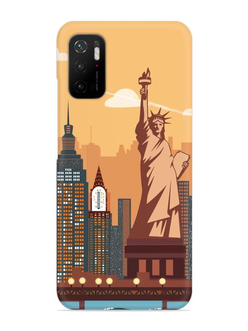 New York Statue Of Liberty Architectural Scenery Snap Case for Poco M3 Pro (5G) Zapvi