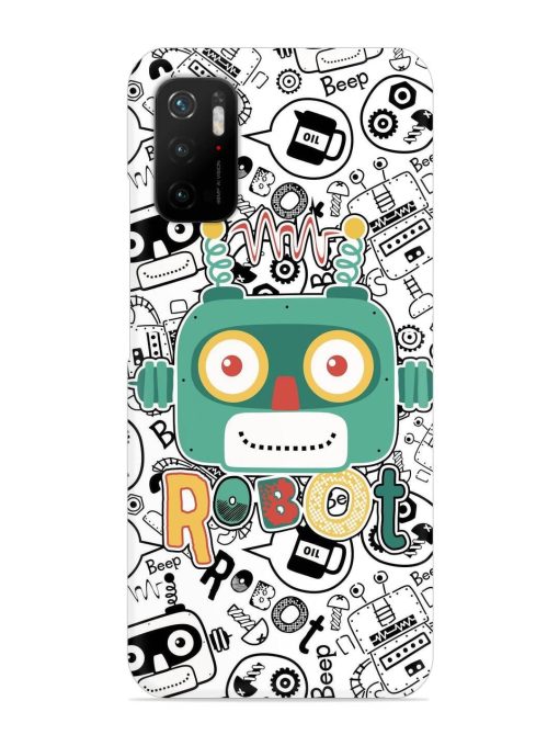 Robot Modern Seamless Pattern Snap Case for Poco M3 Pro (5G) Zapvi