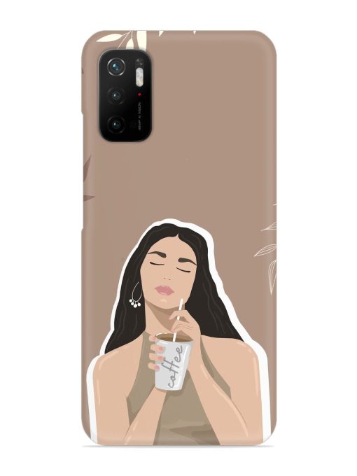 Girl With Coffee Snap Case for Poco M3 Pro (5G) Zapvi