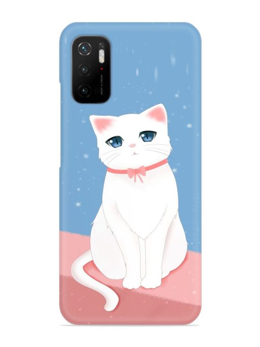 Cute White Cat Snap Case for Poco M3 Pro (5G) Zapvi