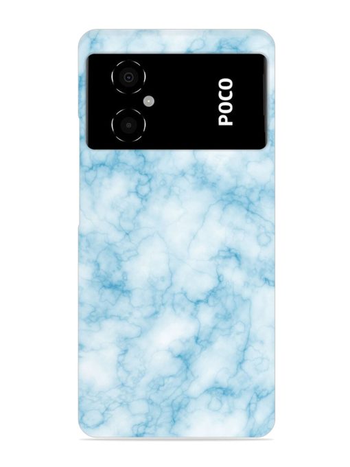 Blue White Natural Marble Snap Case for Poco M4 (5G) Zapvi