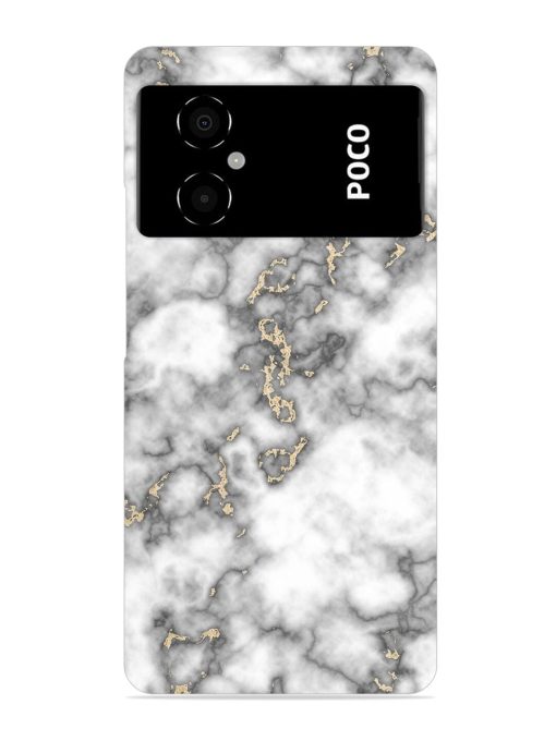 Gray And Gold Marble Snap Case for Poco M4 (5G) Zapvi