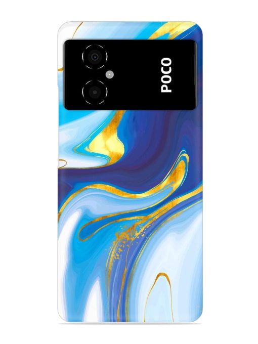 Watercolor Background With Golden Foil Snap Case for Poco M4 (5G) Zapvi