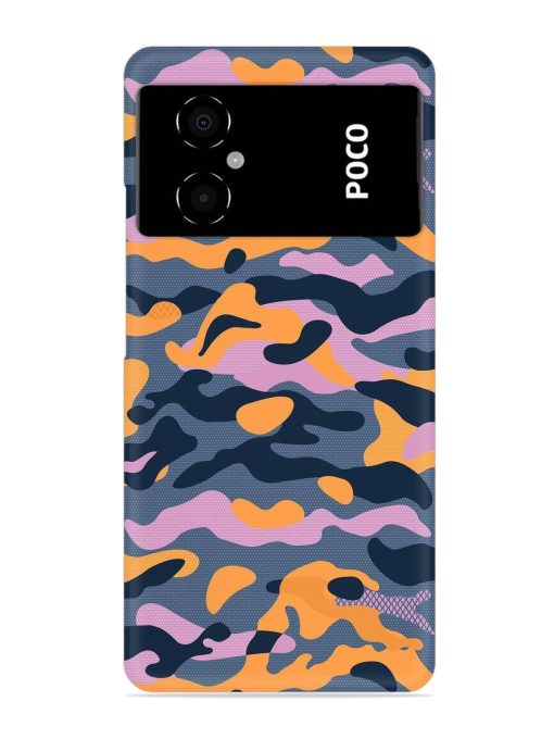 Camouflage Army Military English Orange Art Snap Case for Poco M4 (5G) Zapvi