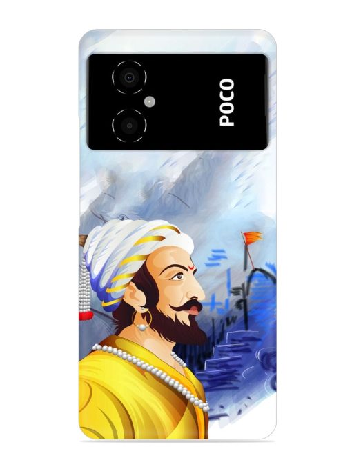 Shivaji Maharaj Color Paint Art Snap Case for Poco M4 (5G) Zapvi