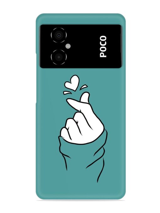 Korean Heart Sign Art Snap Case for Poco M4 (5G) Zapvi