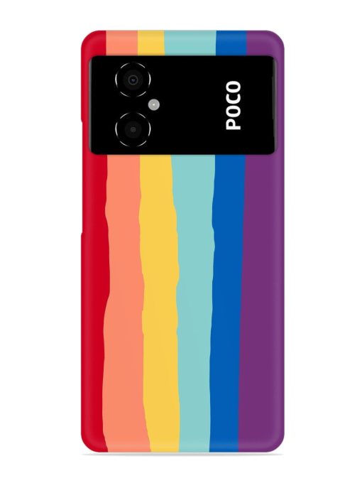 Rainbow Genuine Liquid Snap Case for Poco M4 (5G) Zapvi