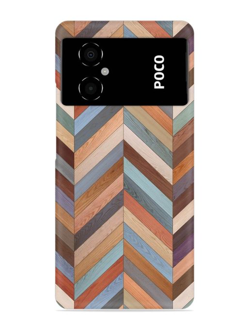 Seamless Wood Parquet Snap Case for Poco M4 (5G) Zapvi