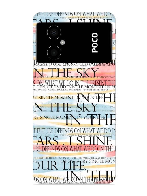 Seamless Slogans Pattern Snap Case for Poco M4 (5G)