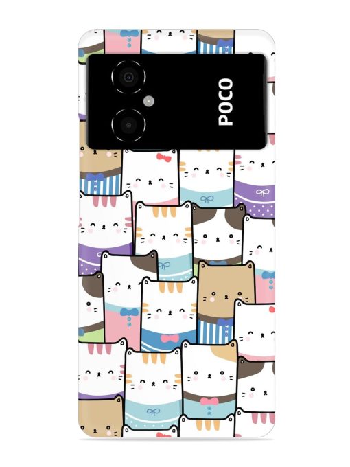 Cute Adorable Cat Snap Case for Poco M4 (5G)