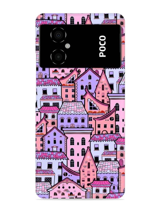 Seamless Pattern Houses Snap Case for Poco M4 (5G)