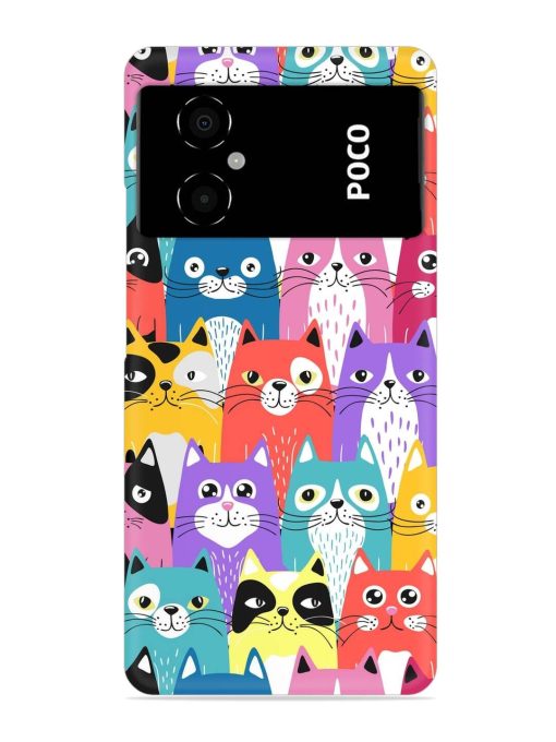 Funny Cartoon Cats Snap Case for Poco M4 (5G) Zapvi