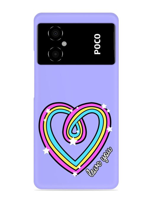 Colorful Rainbow Heart Snap Case for Poco M4 (5G)