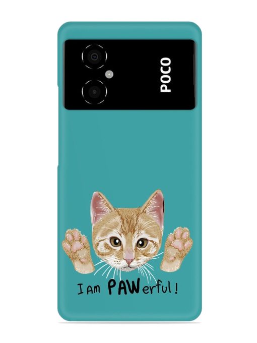 Typography Slogan Cat Snap Case for Poco M4 (5G)