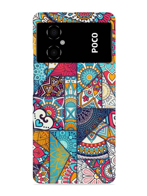 Patchwork Pattern Vintage Snap Case for Poco M4 (5G)