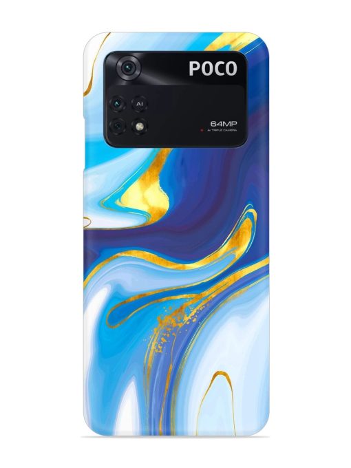 Watercolor Background With Golden Foil Snap Case for Poco M4 Pro (4G) Zapvi