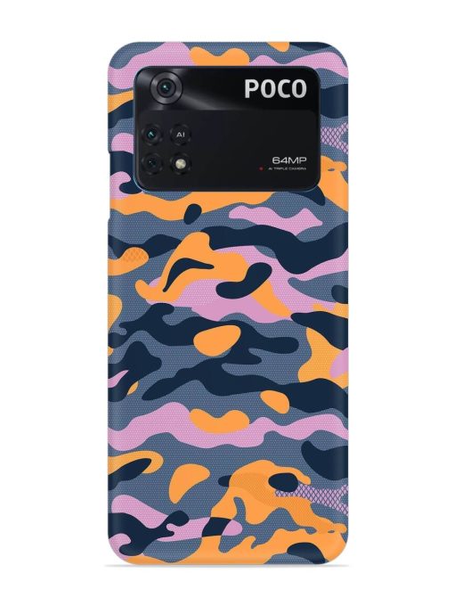 Camouflage Army Military English Orange Art Snap Case for Poco M4 Pro (4G) Zapvi