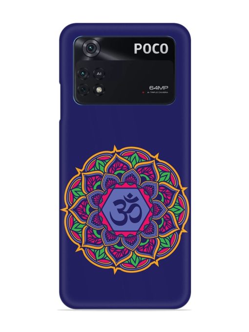 Om Mandala Art Blue Snap Case for Poco M4 Pro (4G)